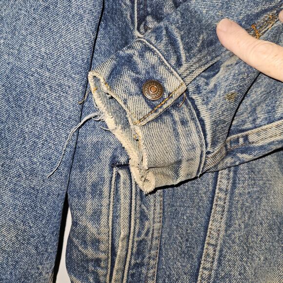 Levi's Vtg Jean Jacket Sherpa Lined Made In USA 40R Denim Jacket - Picture 5 of 11